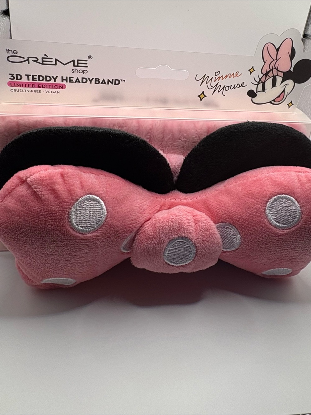 The Crème Shop Minnie Mouse Pink 3D Teddy Bow Headband Limited Edition!!